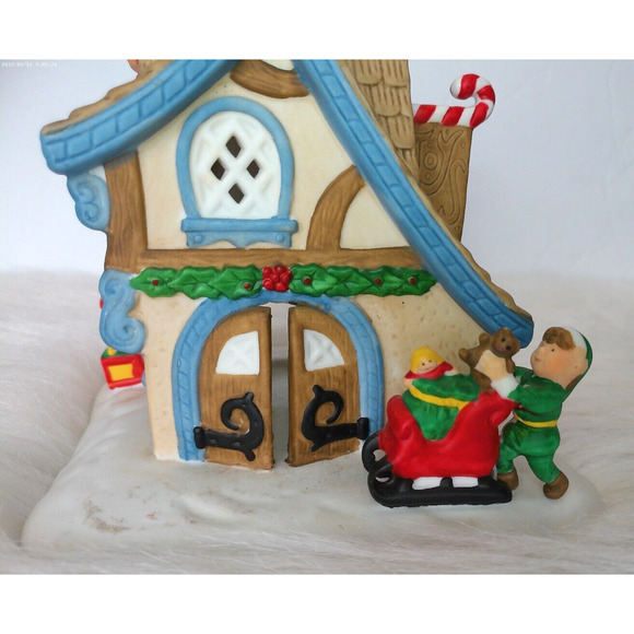 Vintage Partylite Elf Toy Shop Christmas Village Tealight Votive Candle Holder - Picture 3 of 9